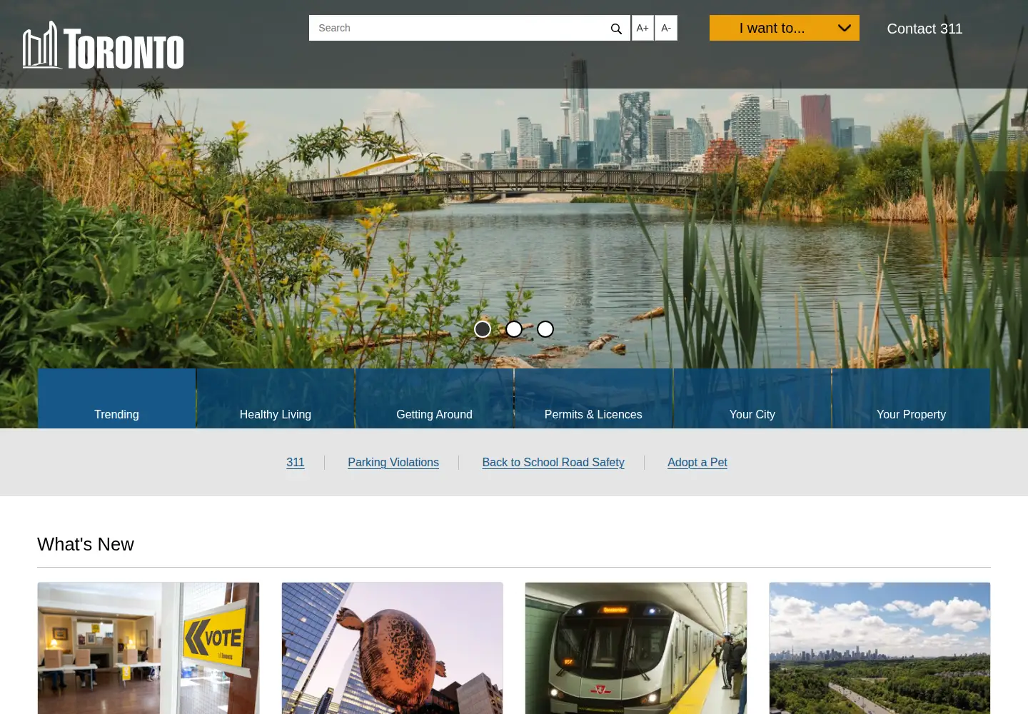 Screenshot of toronto.ca