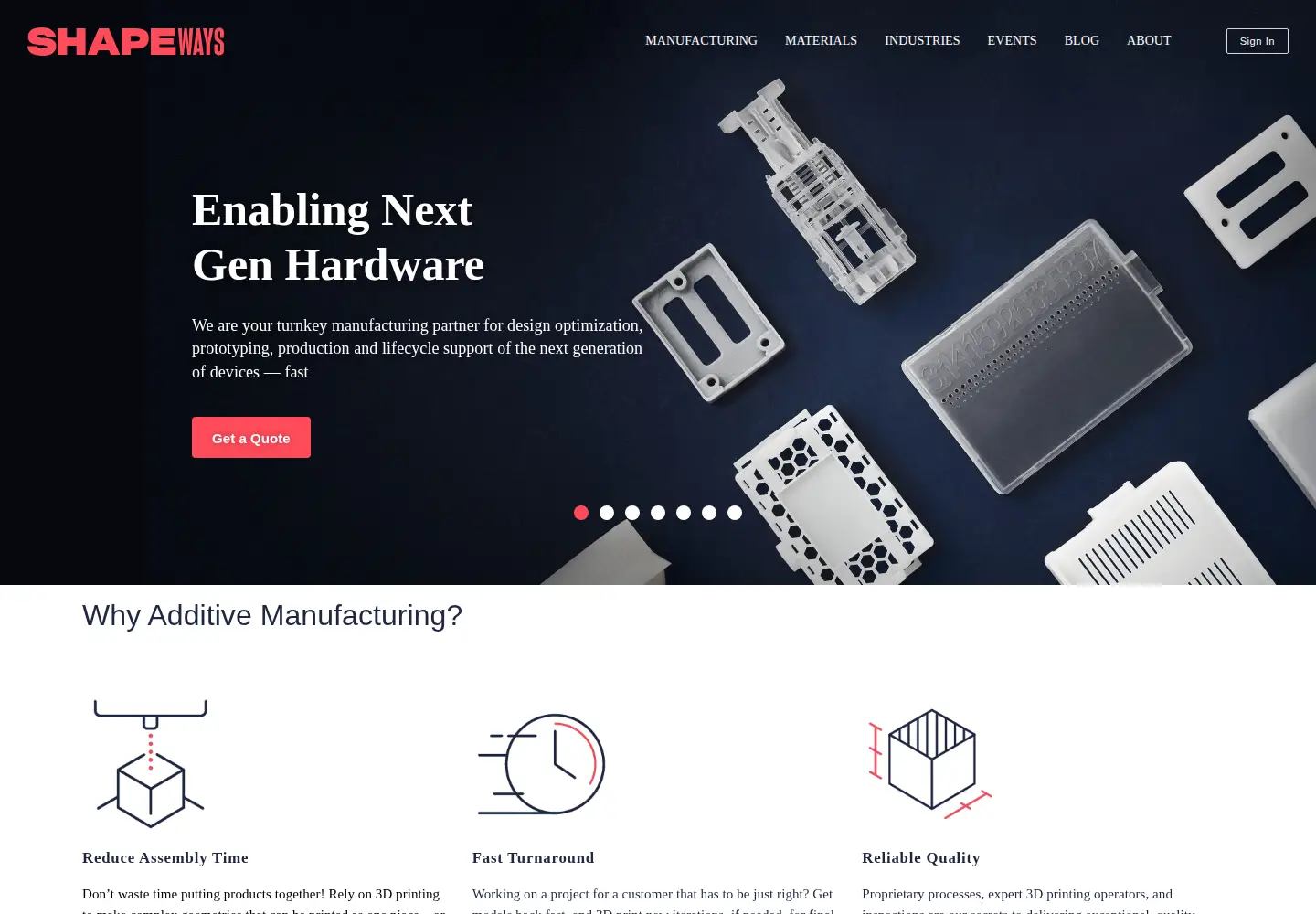 Screenshot of shapeways.com