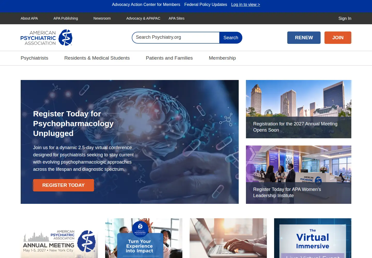 Screenshot of psychiatry.org
