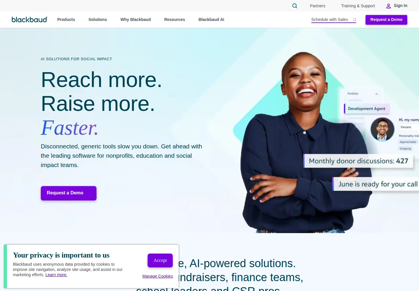 Screenshot of blackbaud.com