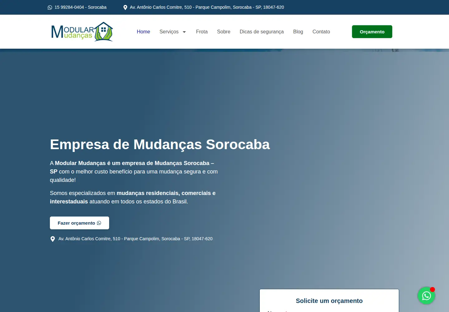 Screenshot of modularmudancas.com.br