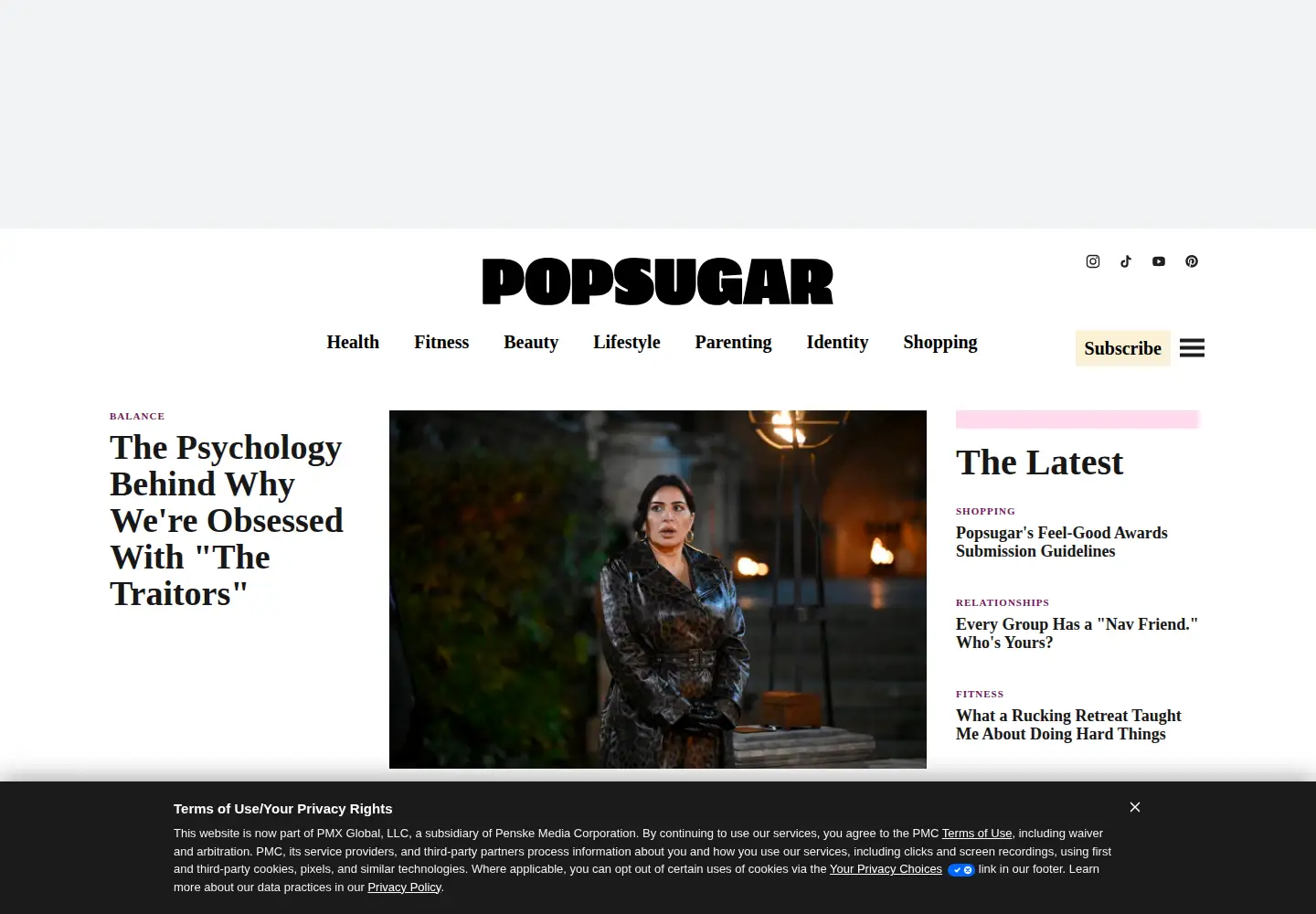 Screenshot of popsugar.com