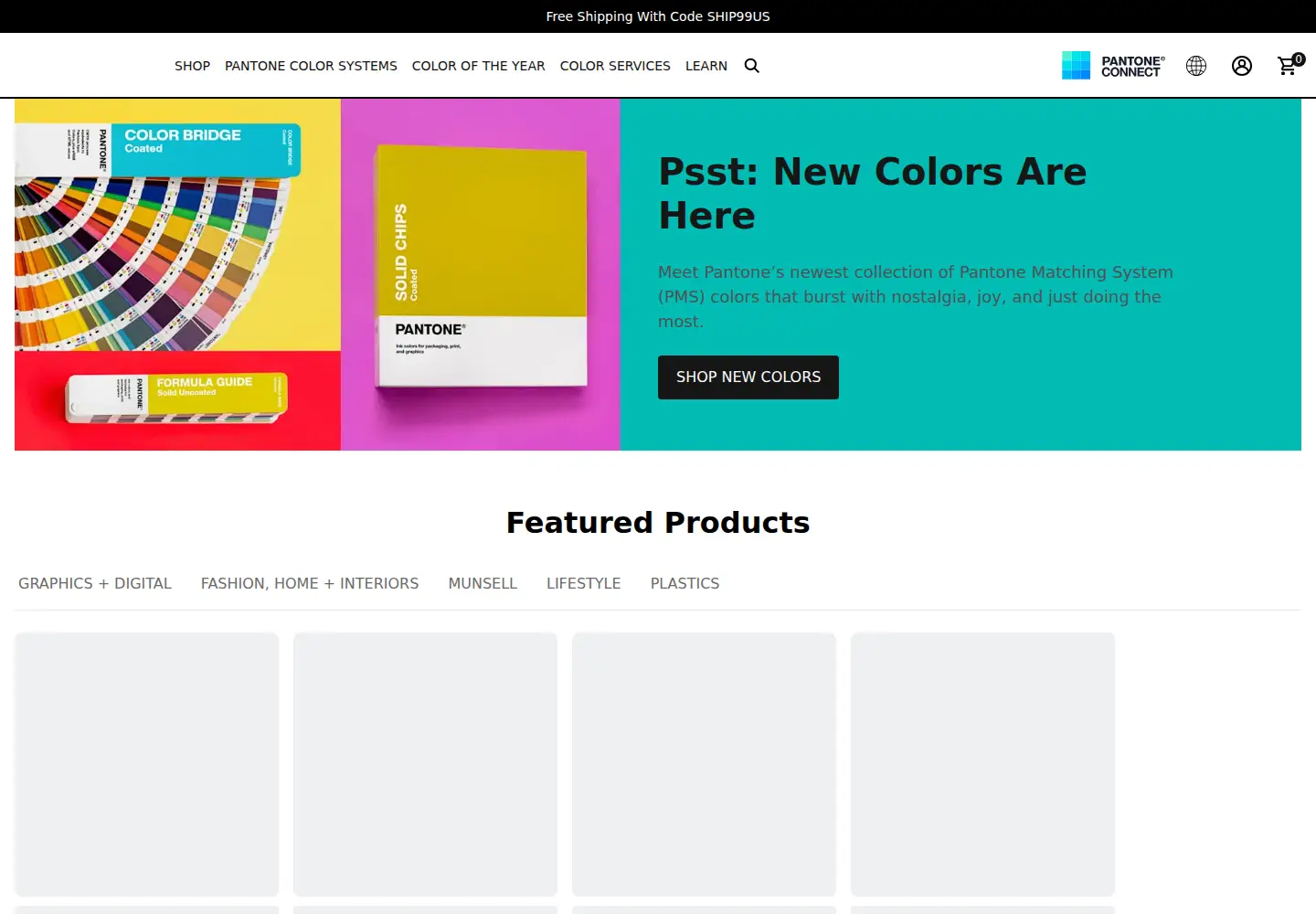 Screenshot of pantone.com