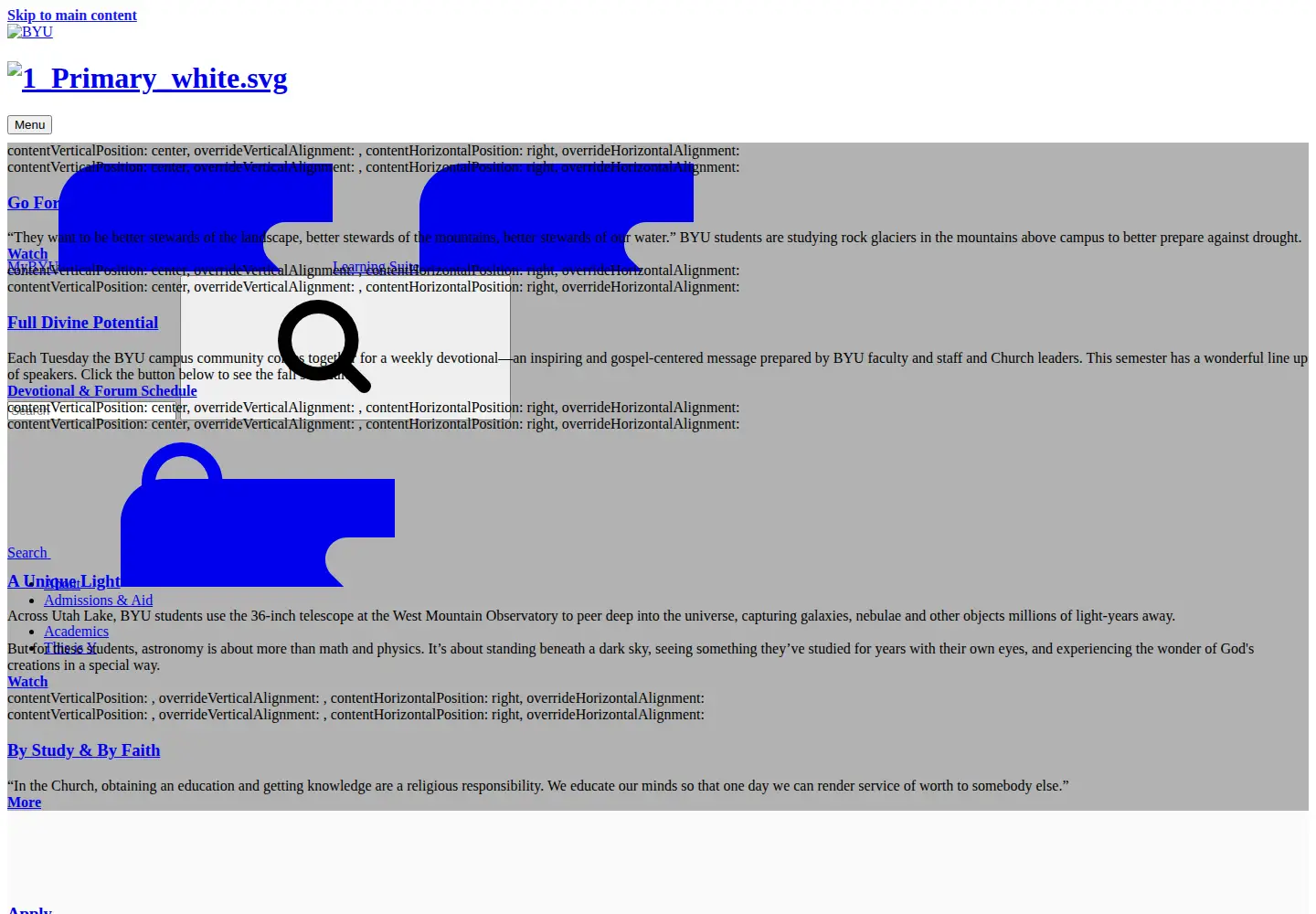 Screenshot of byu.edu