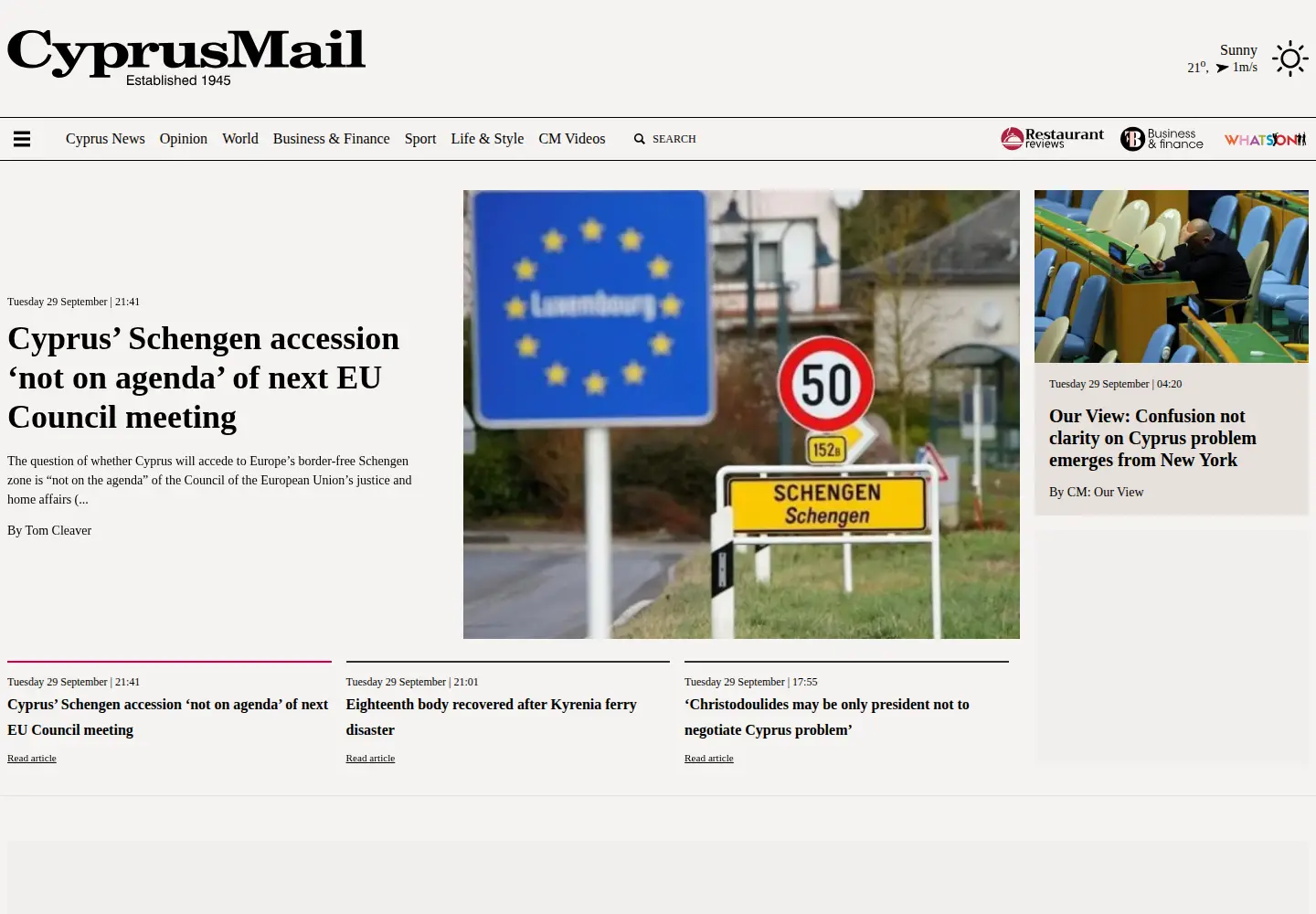 Screenshot of cyprus-mail.com