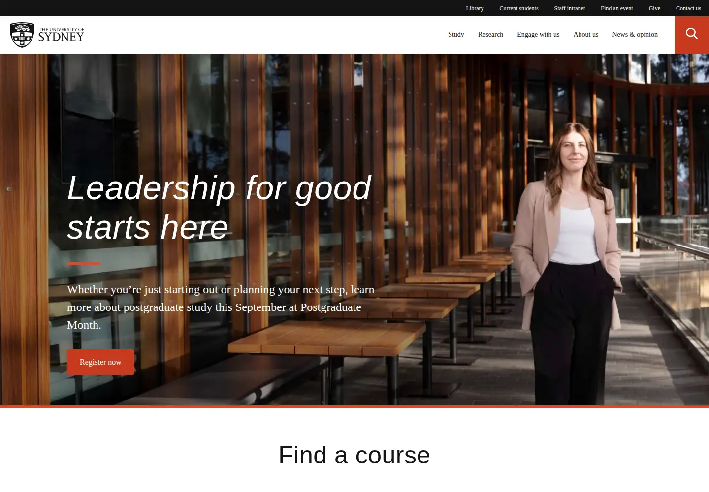 Screenshot of sydney.edu.au