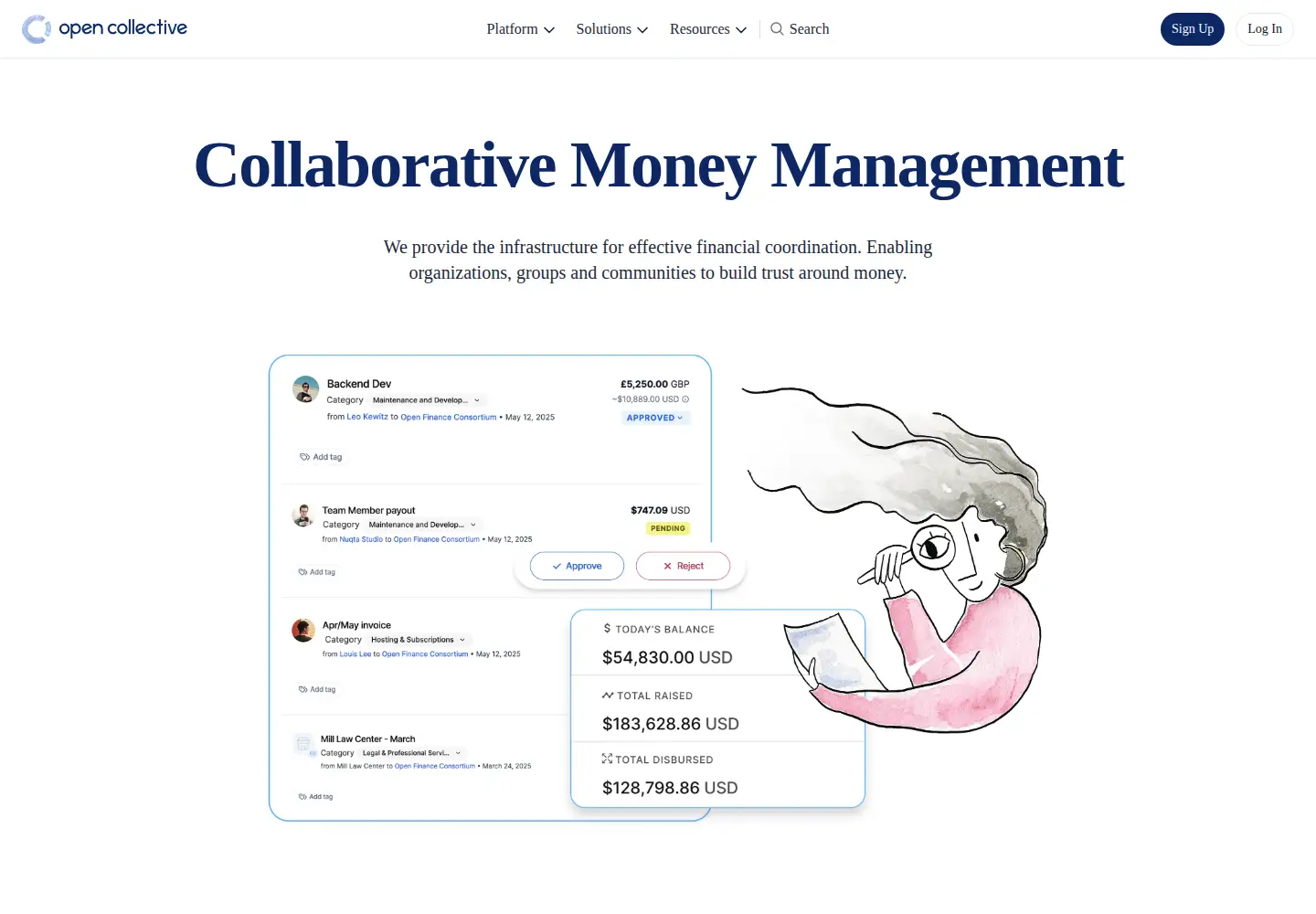 Screenshot of opencollective.com