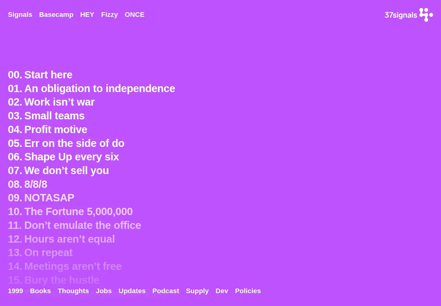 Screenshot of 37signals.com