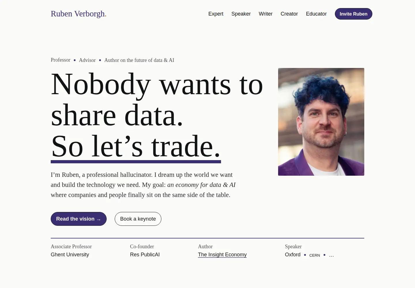 Captured homepage of verborgh.org in the current scan