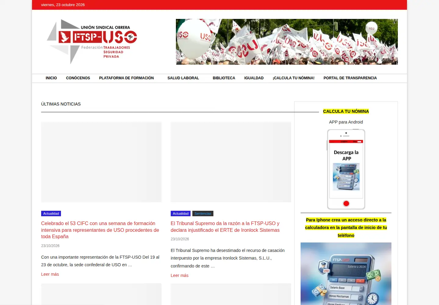 Captured homepage of ftspuso.es in the current scan