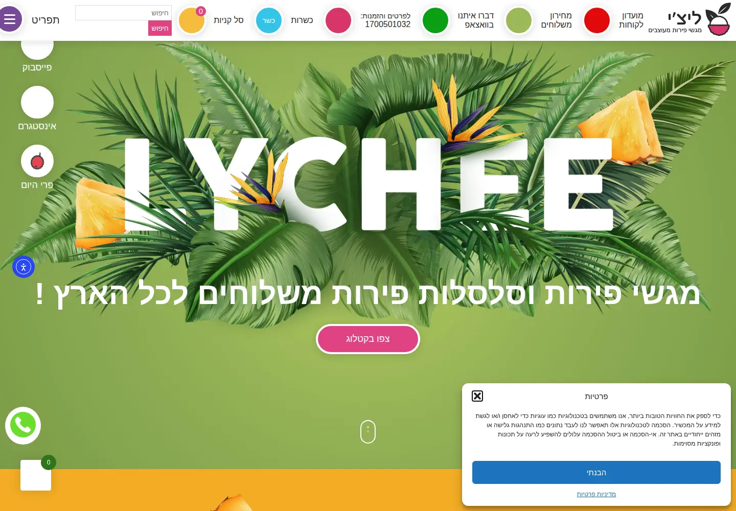Screenshot of lychee-fruits.co.il