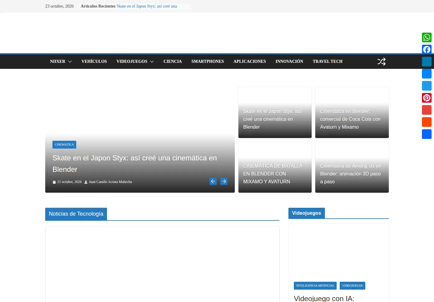 Captured homepage of niixer.com in the current scan