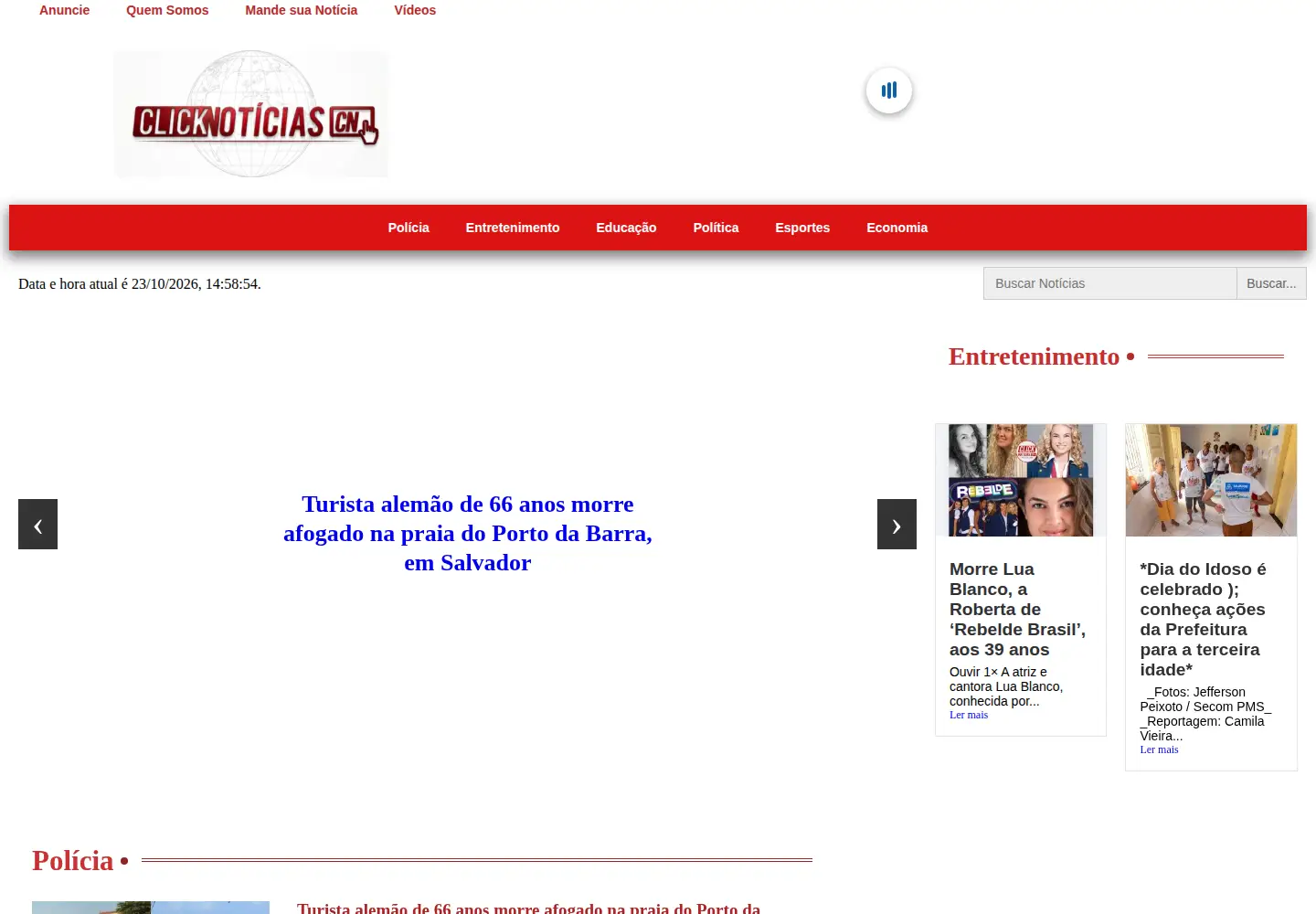 Screenshot of clicknoticias.com.br