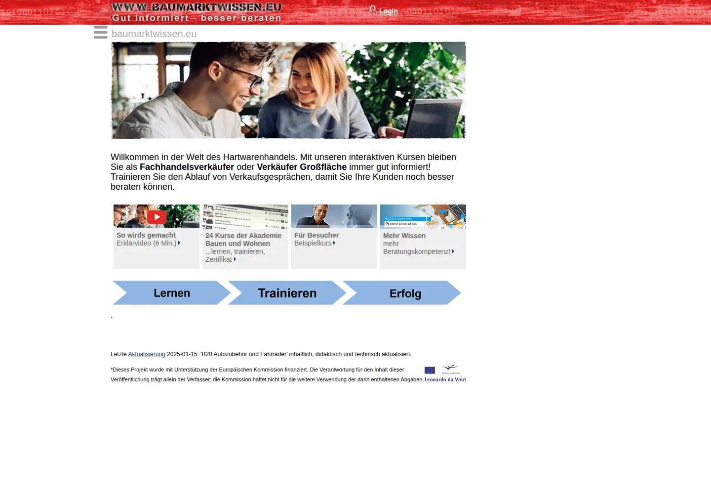 Screenshot of baumarktwissen.eu