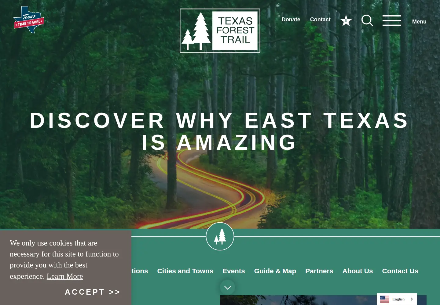 Screenshot of texasforesttrail.com