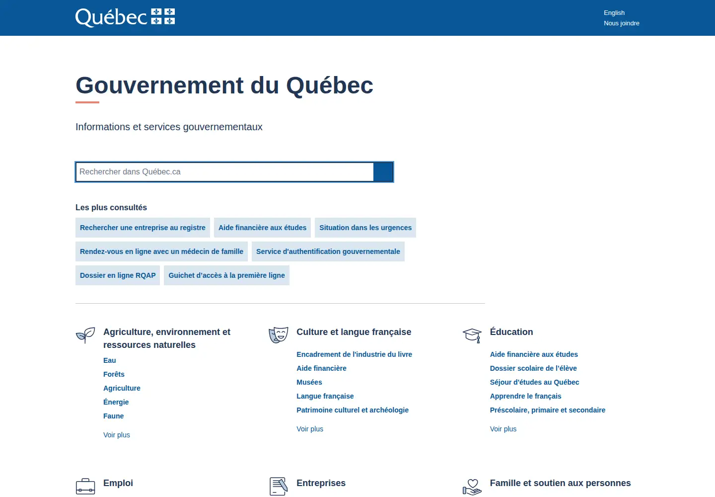 Screenshot of quebec.ca