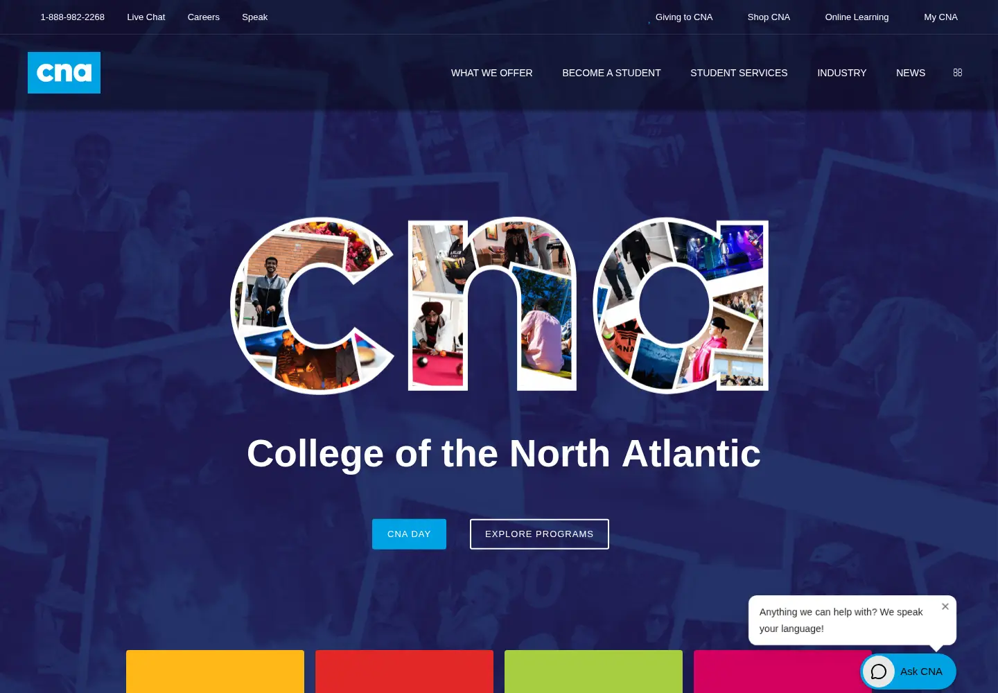 Screenshot of cna.nl.ca