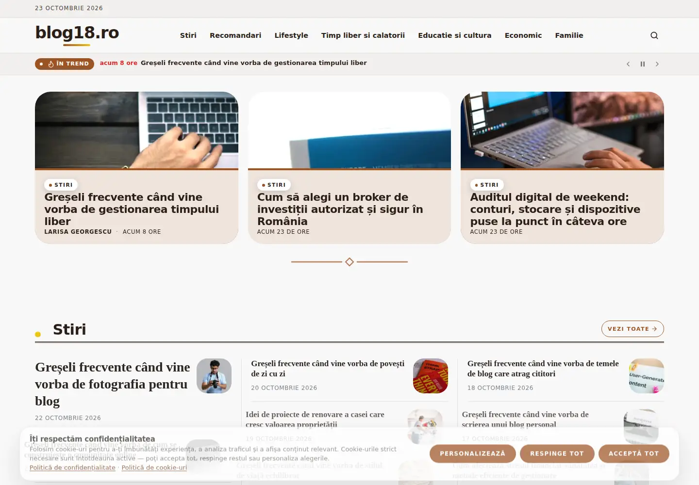 Captured homepage of blog18.ro in the current scan