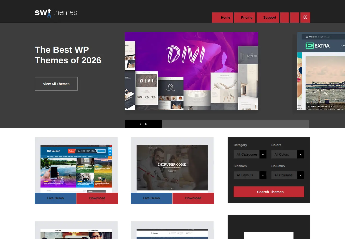 Captured homepage of simplewpthemes.com in the current scan