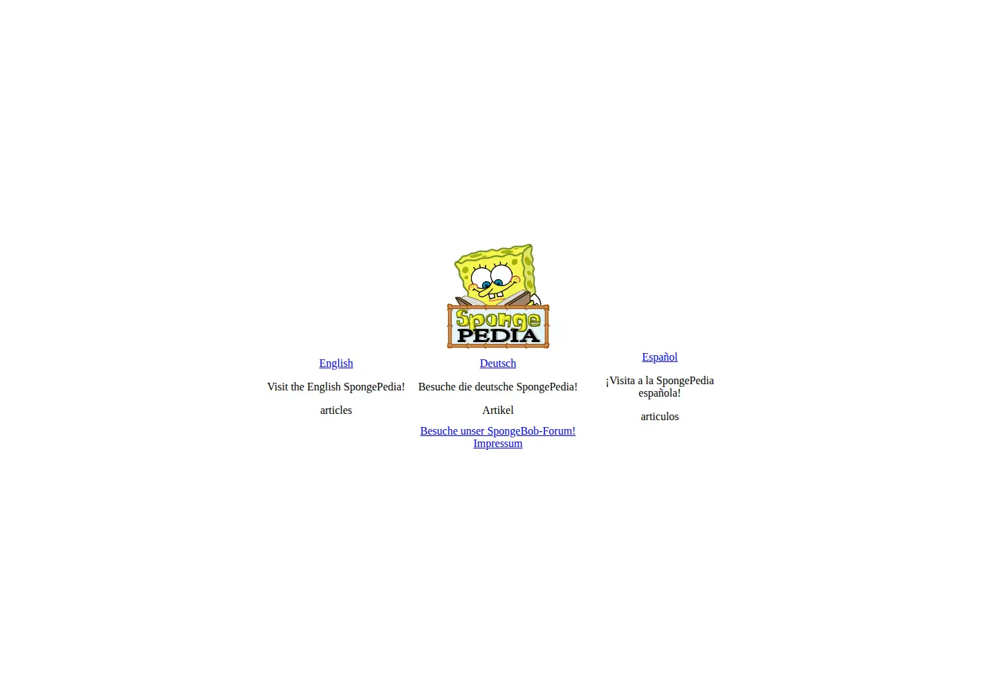 Screenshot of spongepedia.org