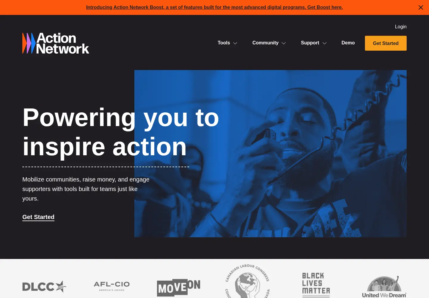 Screenshot of actionnetwork.org