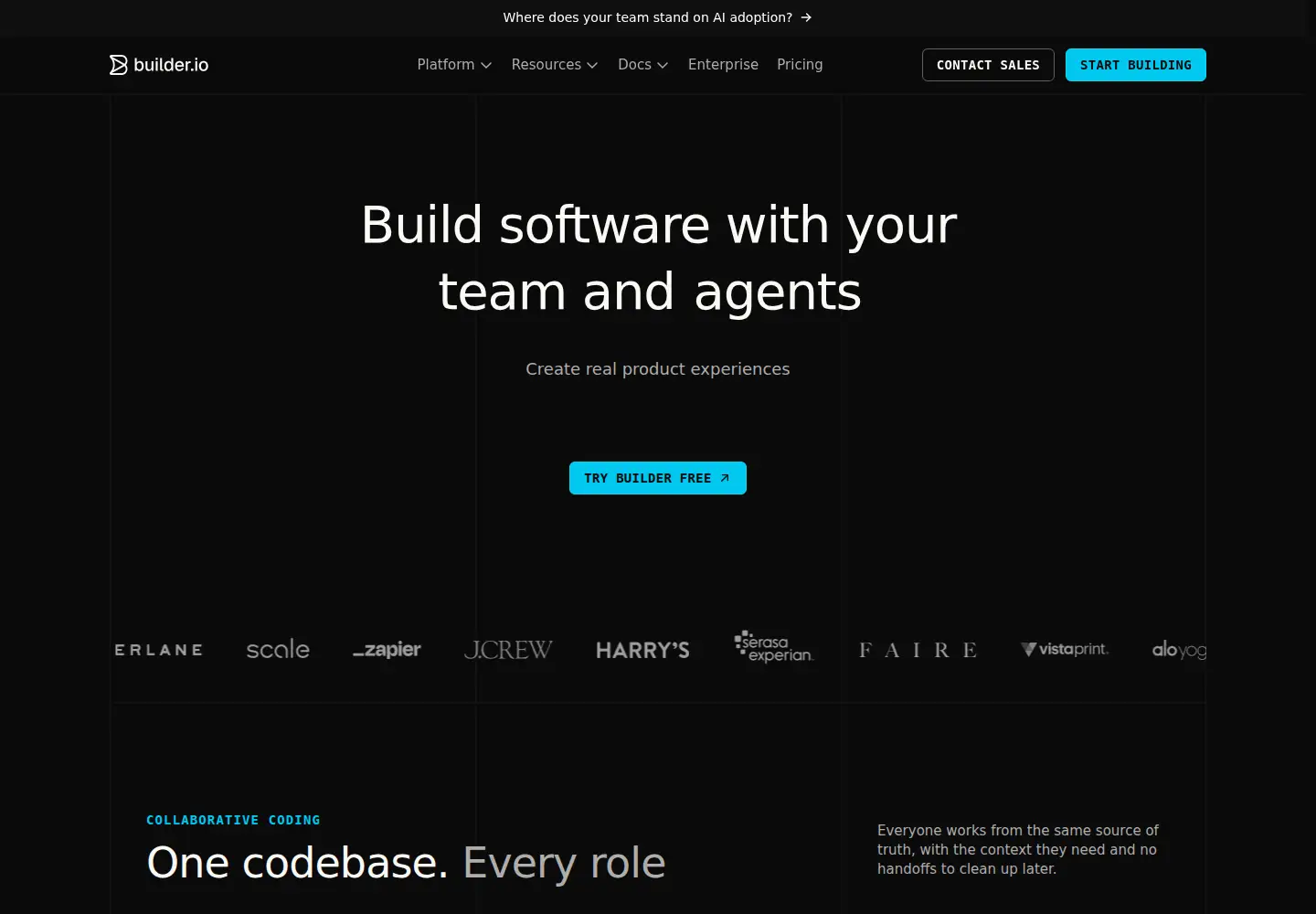 Screenshot of builder.io