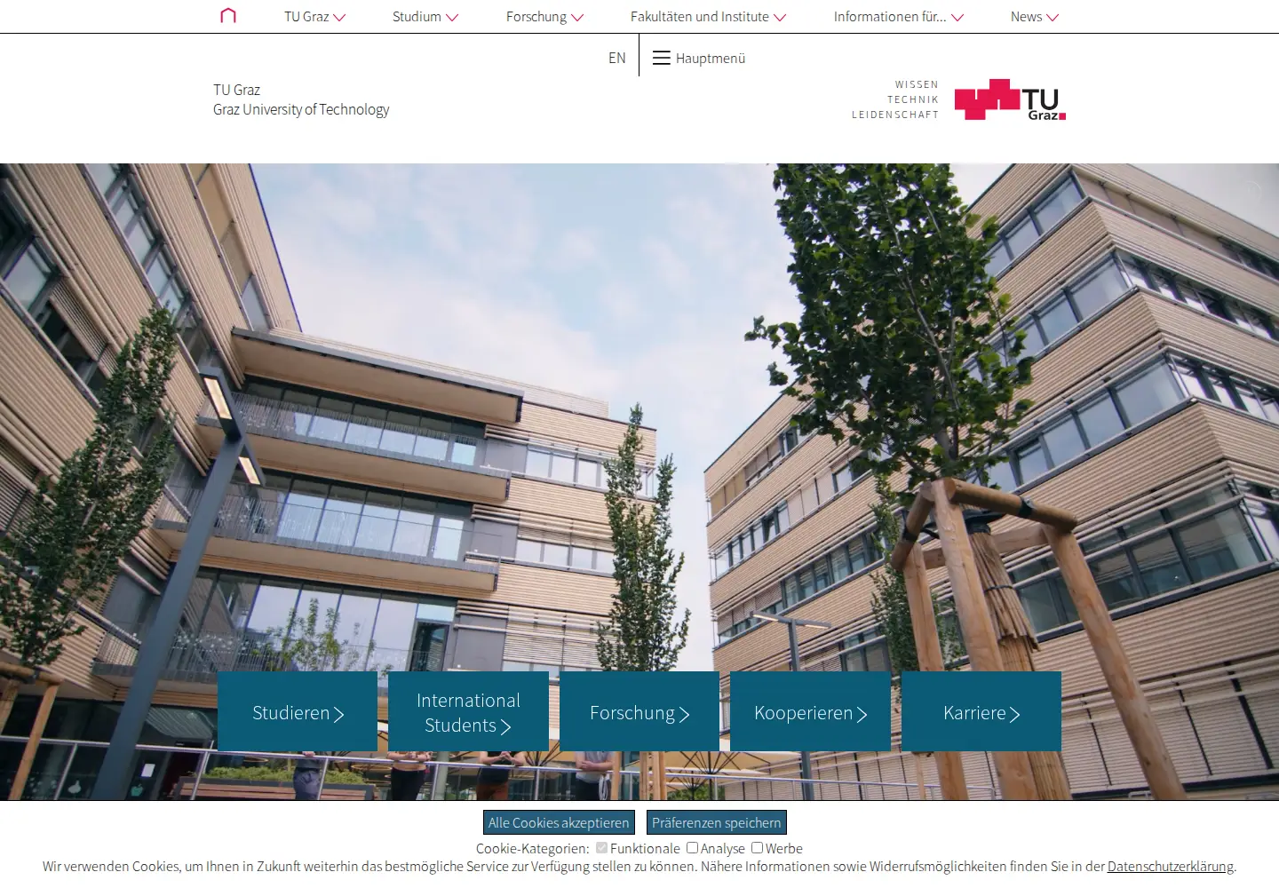 Screenshot of tugraz.at