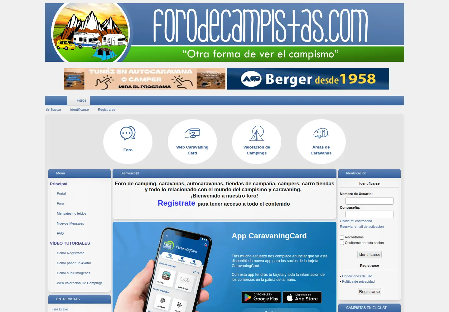 Screenshot of forodecampistas.com
