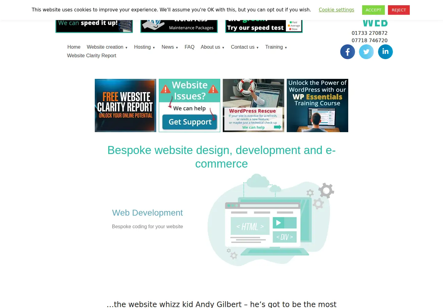 Captured homepage of routetoweb.co.uk in the current scan