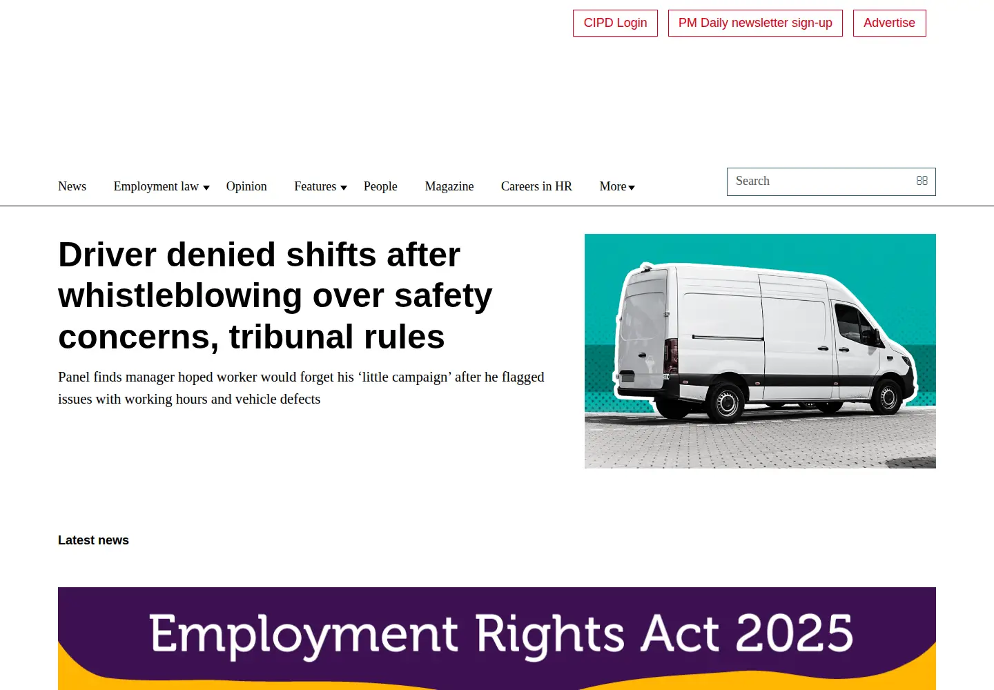 Screenshot of peoplemanagement.co.uk