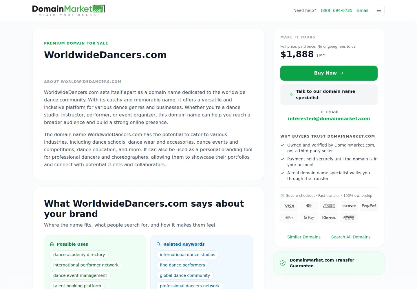 Screenshot of worldwidedancers.com