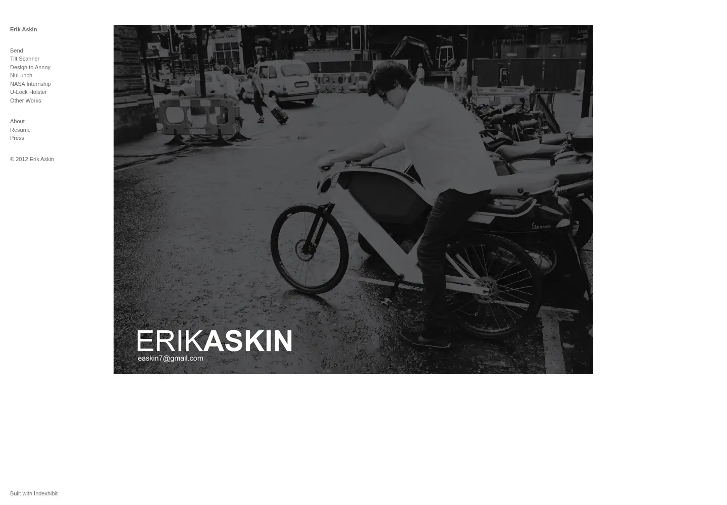 Captured homepage of erikaskin.com in the current scan