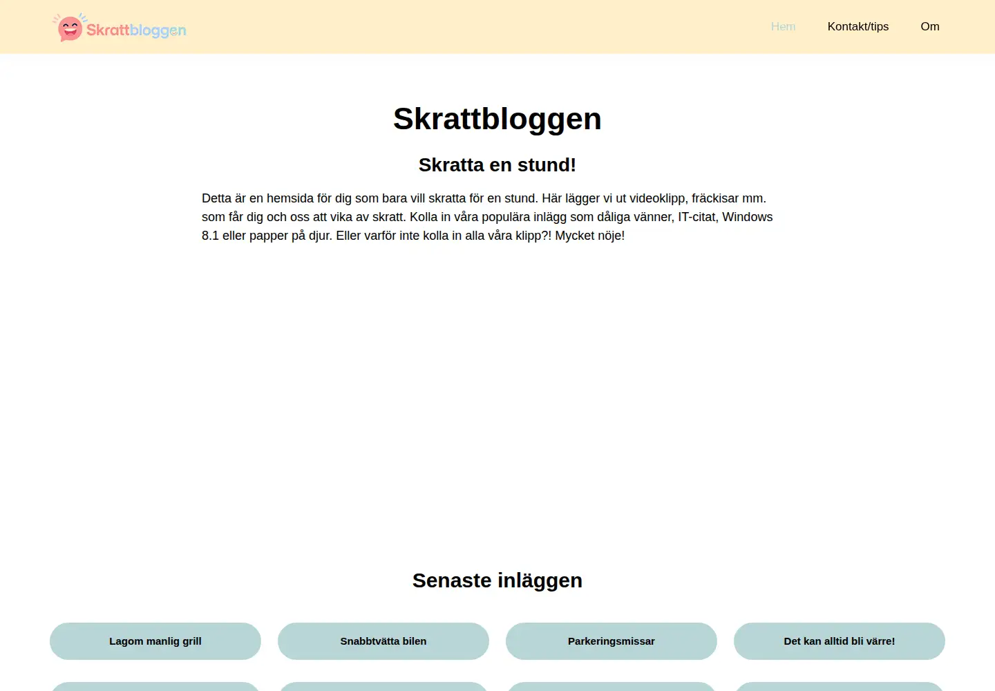 Captured homepage of skrattbloggen.se in the current scan