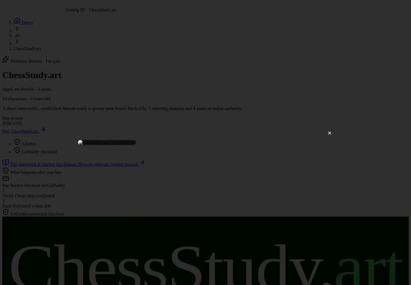 Captured homepage of chessstudy.art in the current scan