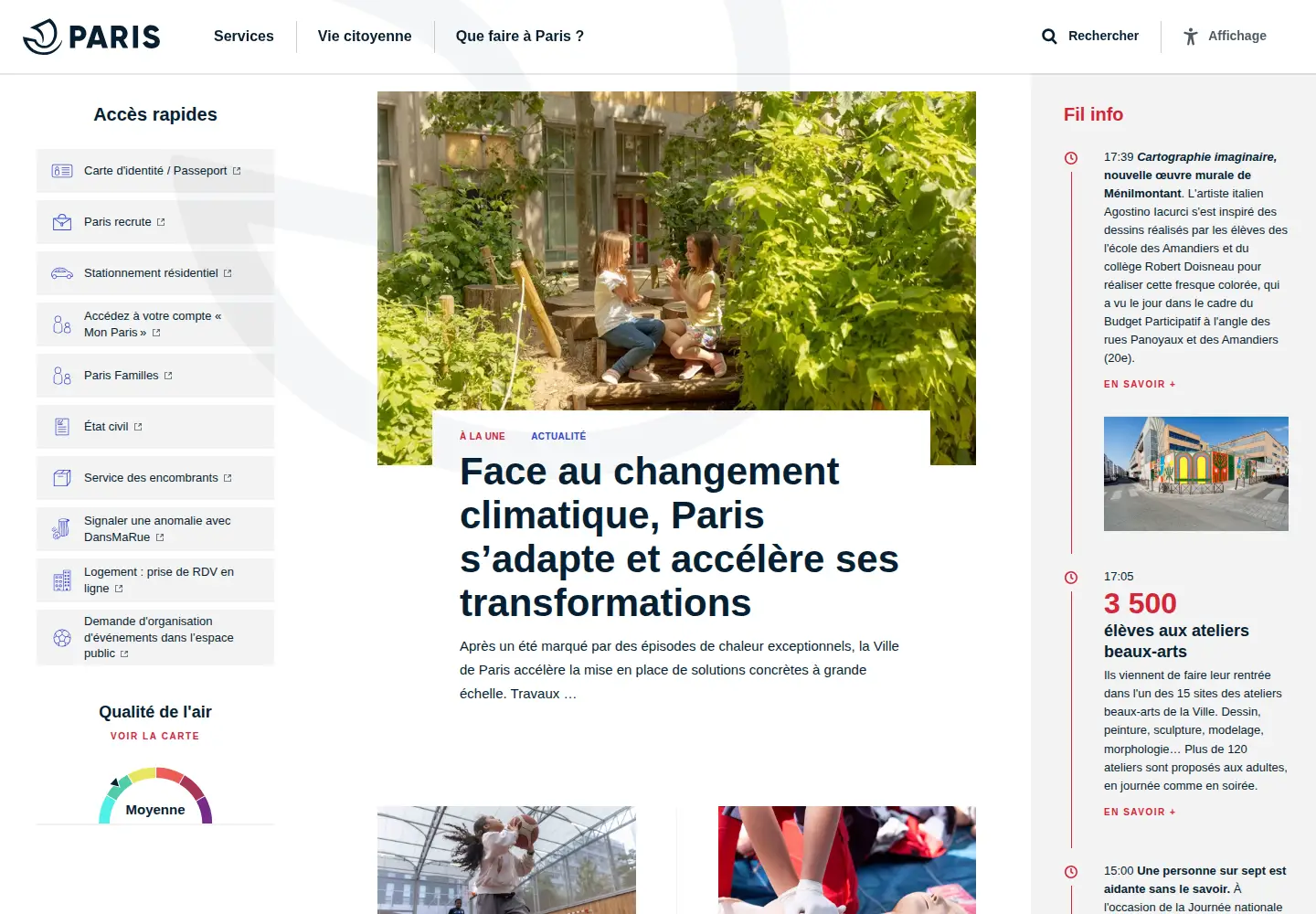 Screenshot of paris.fr
