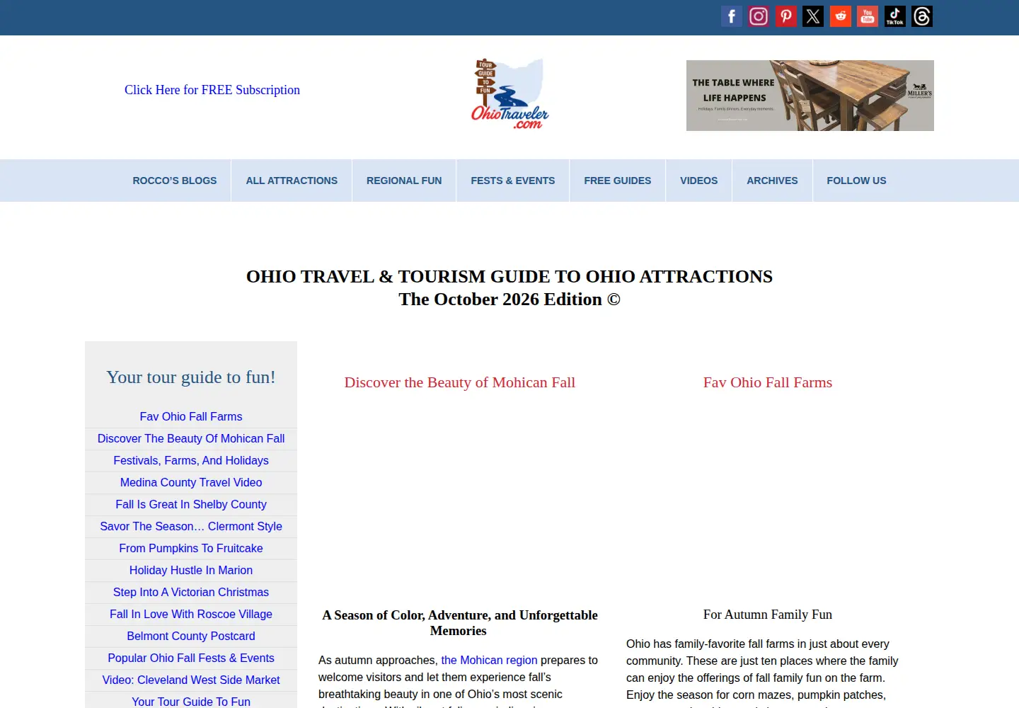 Captured homepage of ohiotraveler.com in the current scan
