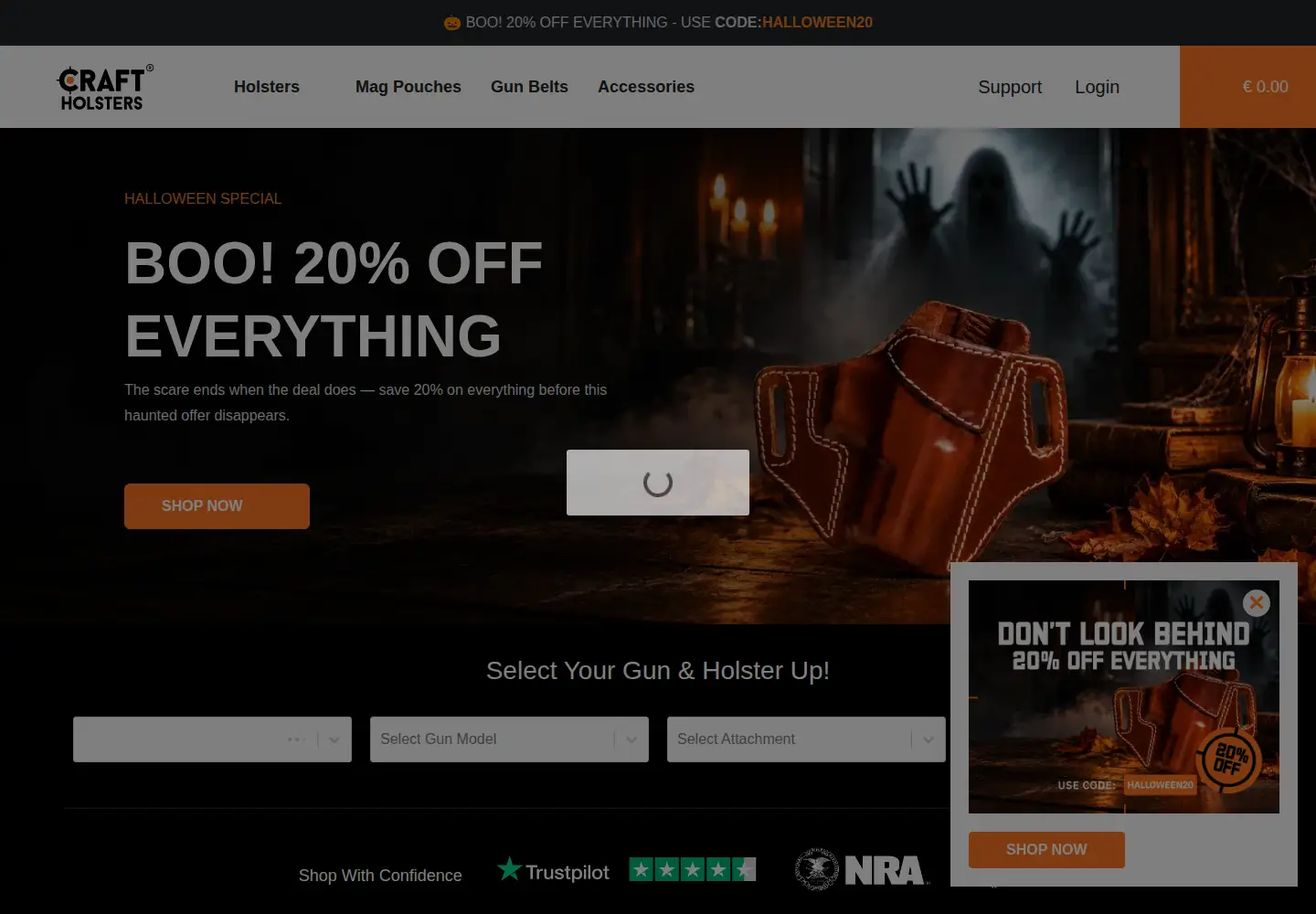 Screenshot of craftholsters.com
