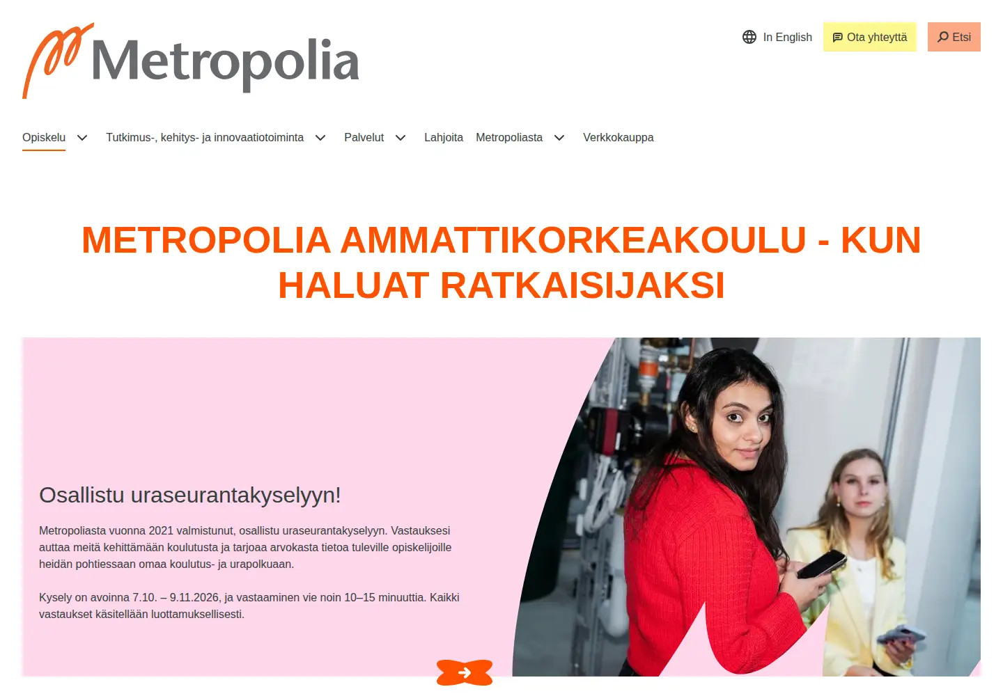 Captured homepage of stadia.fi in the current scan