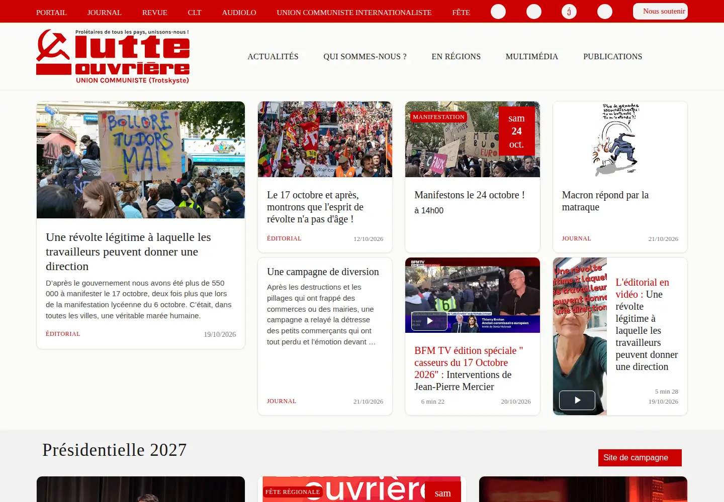 Screenshot of lutte-ouvriere.org