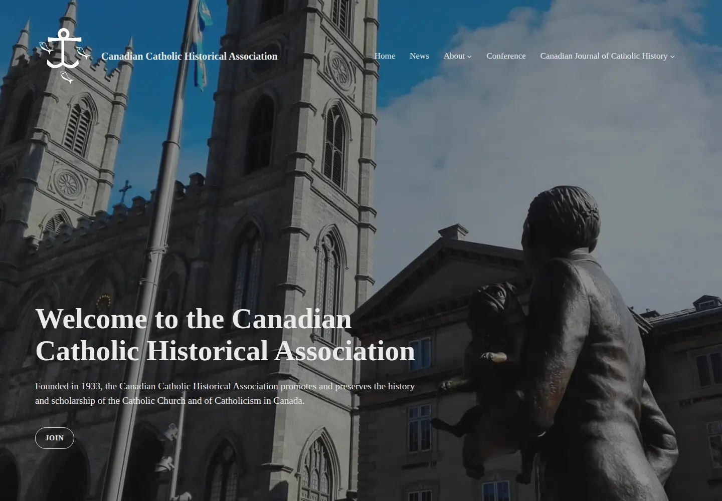 Captured homepage of cchahistory.ca in the current scan