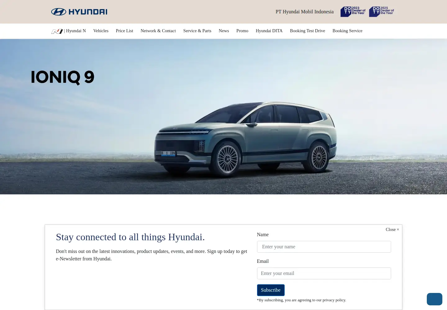 Screenshot of hyundaimobil.co.id