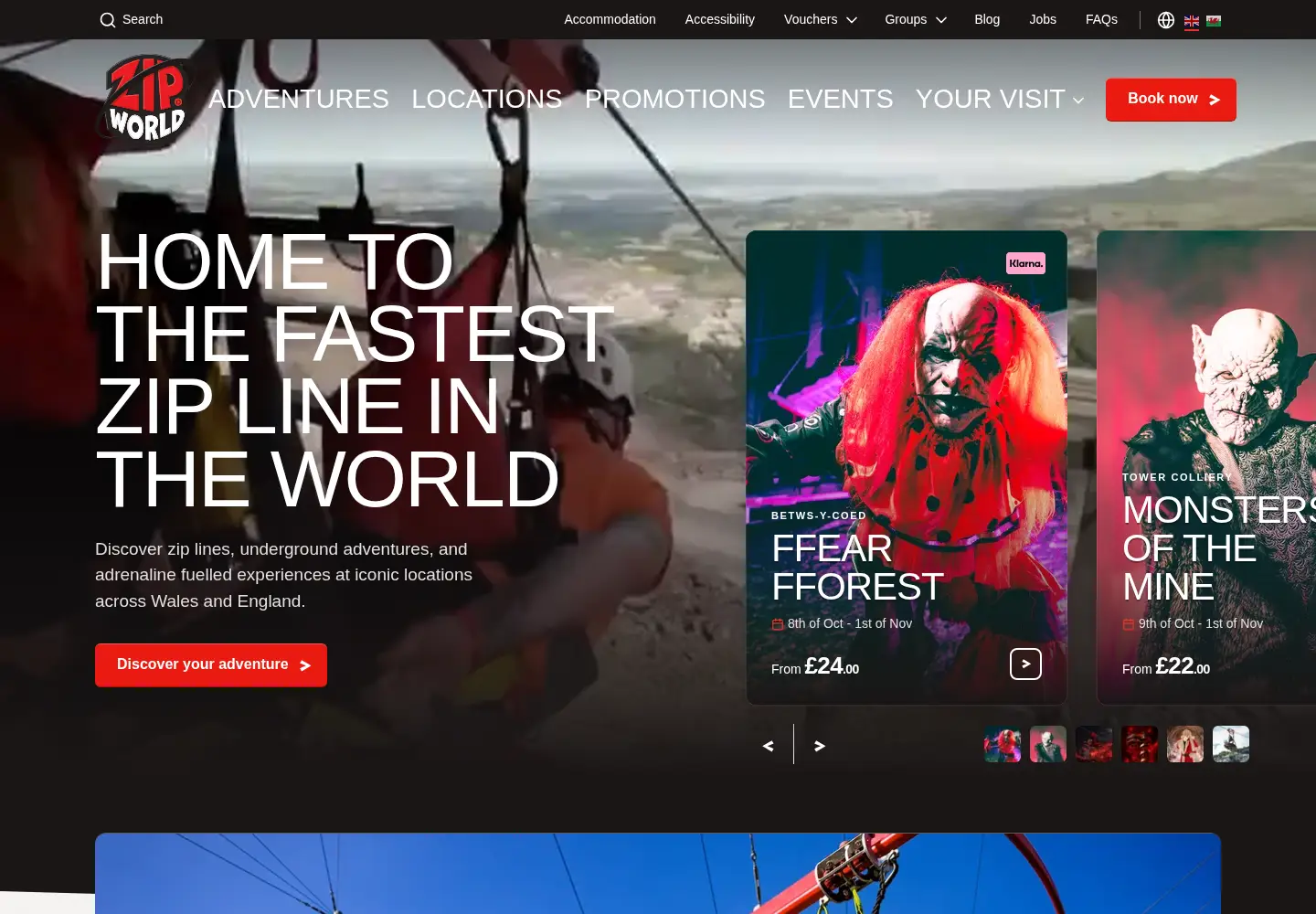 Captured homepage of zipworld.co.uk in the current scan