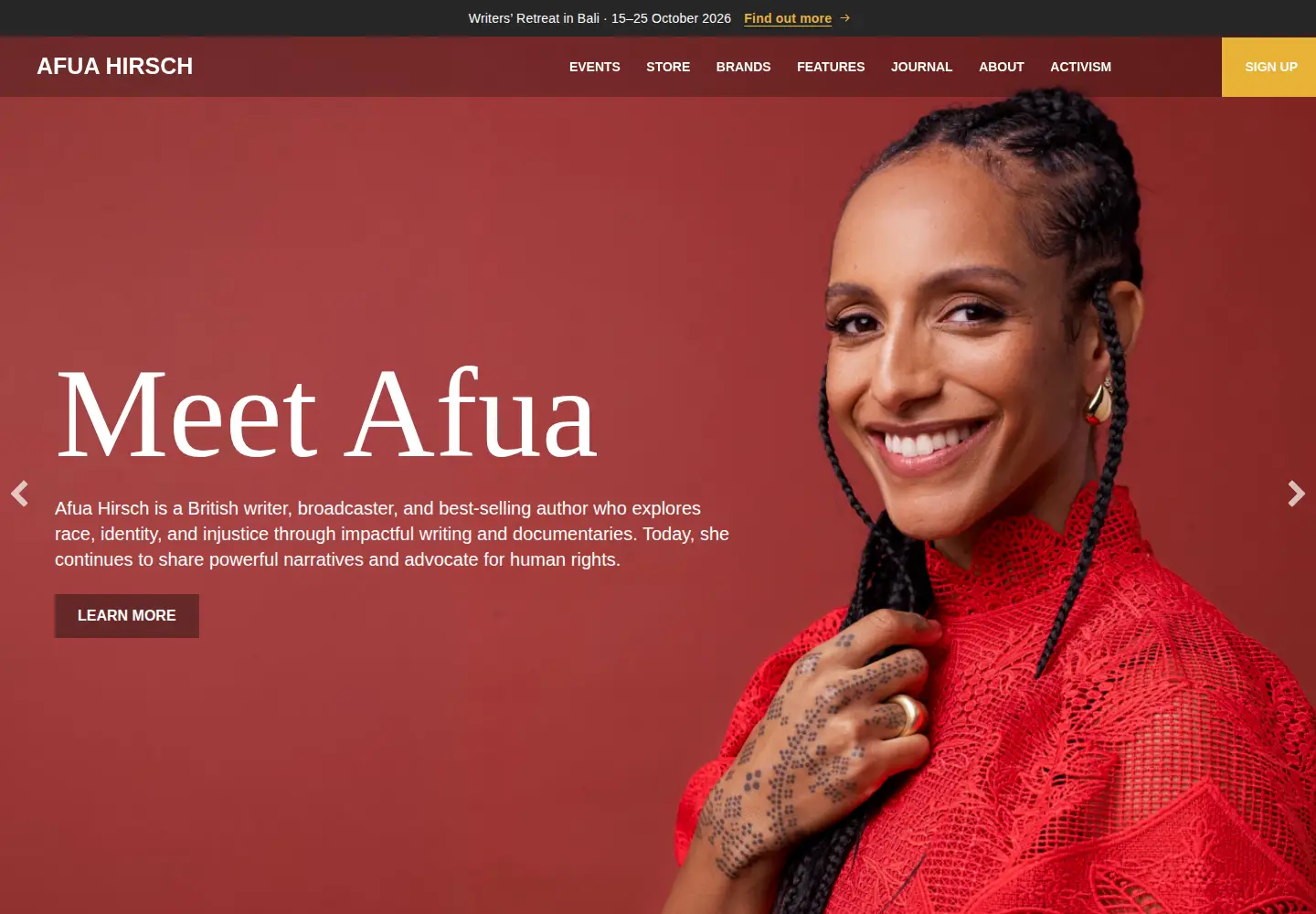 Captured homepage of afuahirsch.com in the current scan