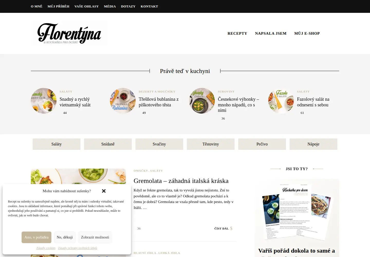 Screenshot of kucharkaprodceru.cz