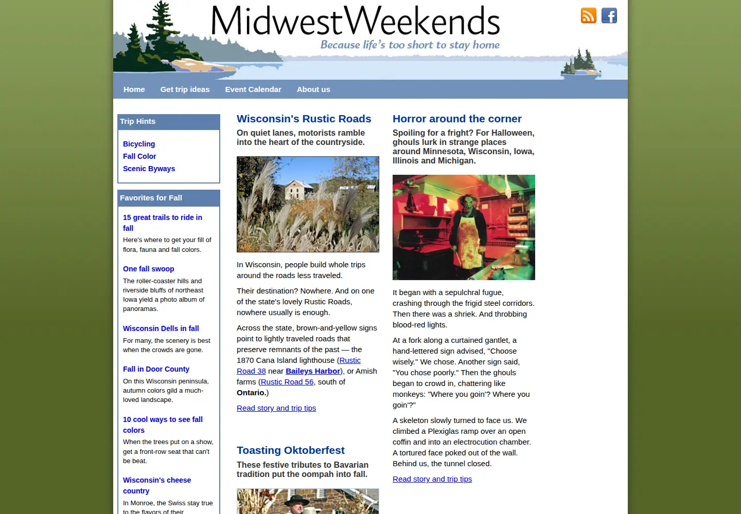 Captured homepage of midwestweekends.com in the current scan