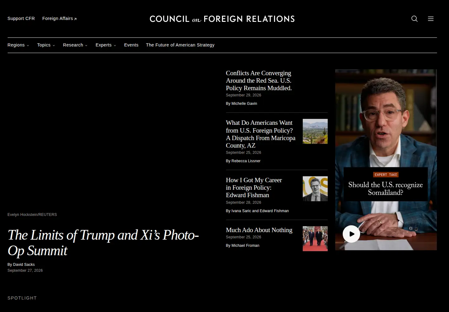 Screenshot of cfr.org