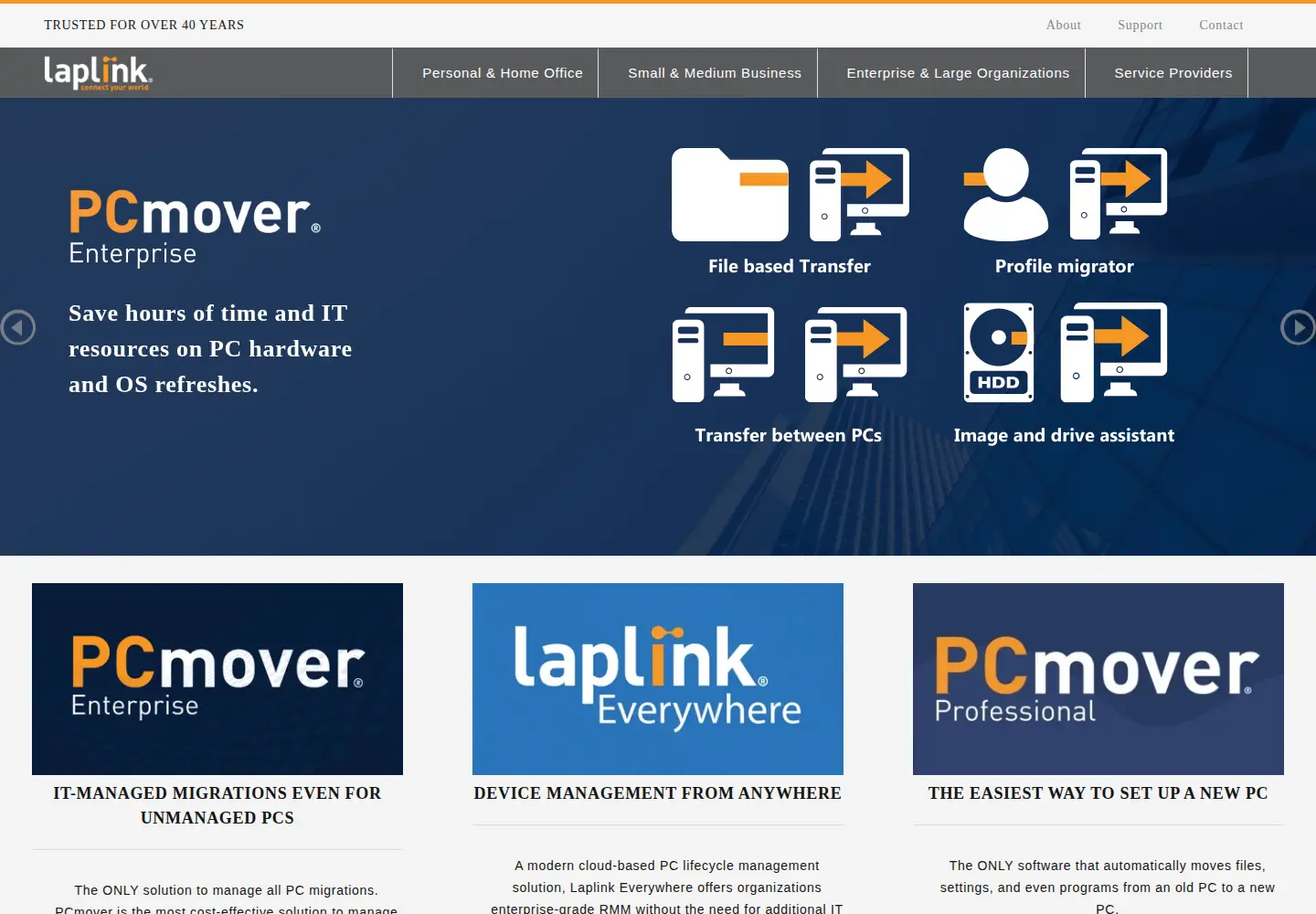 Screenshot of laplink.com
