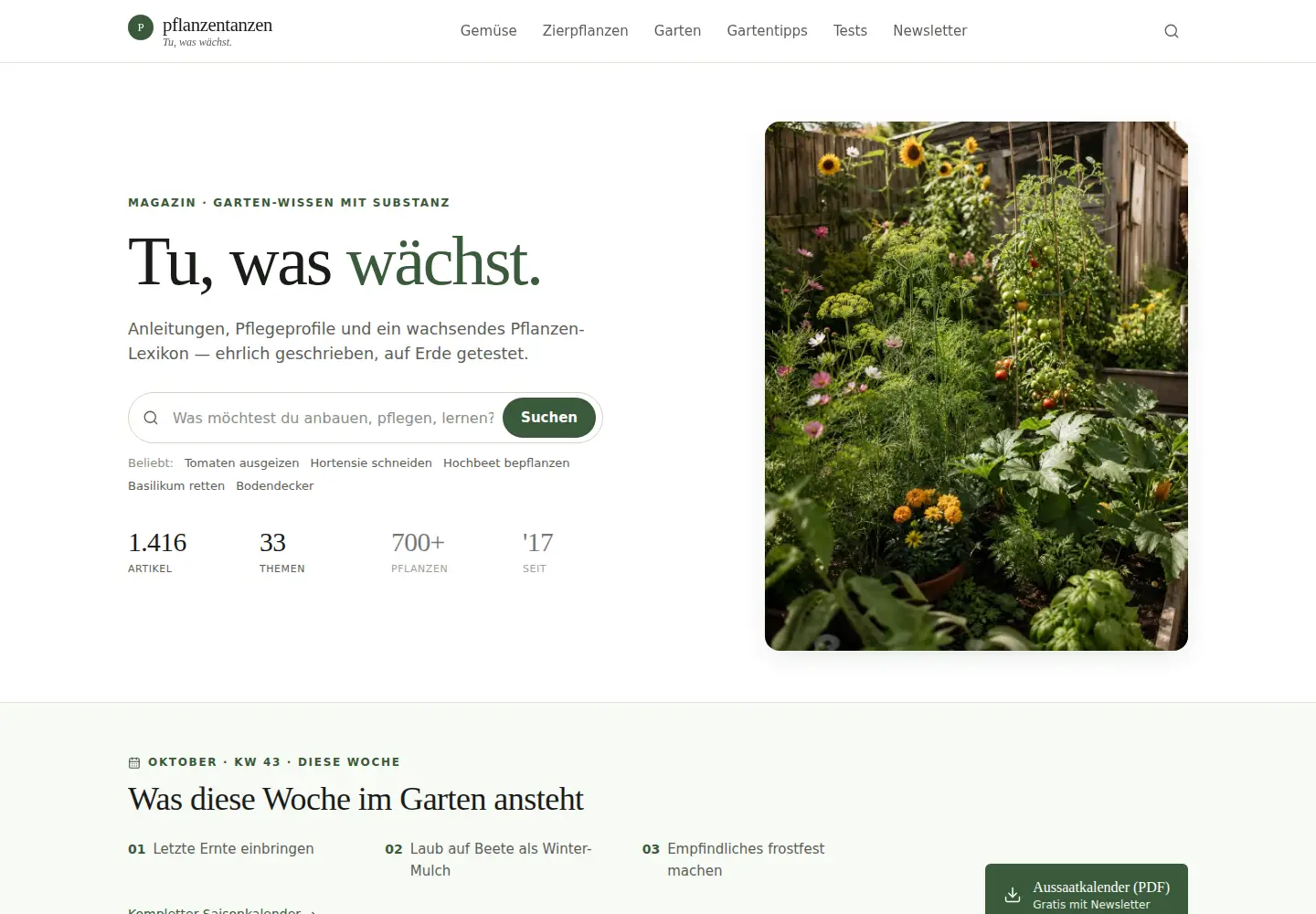 Screenshot of pflanzentanzen.de
