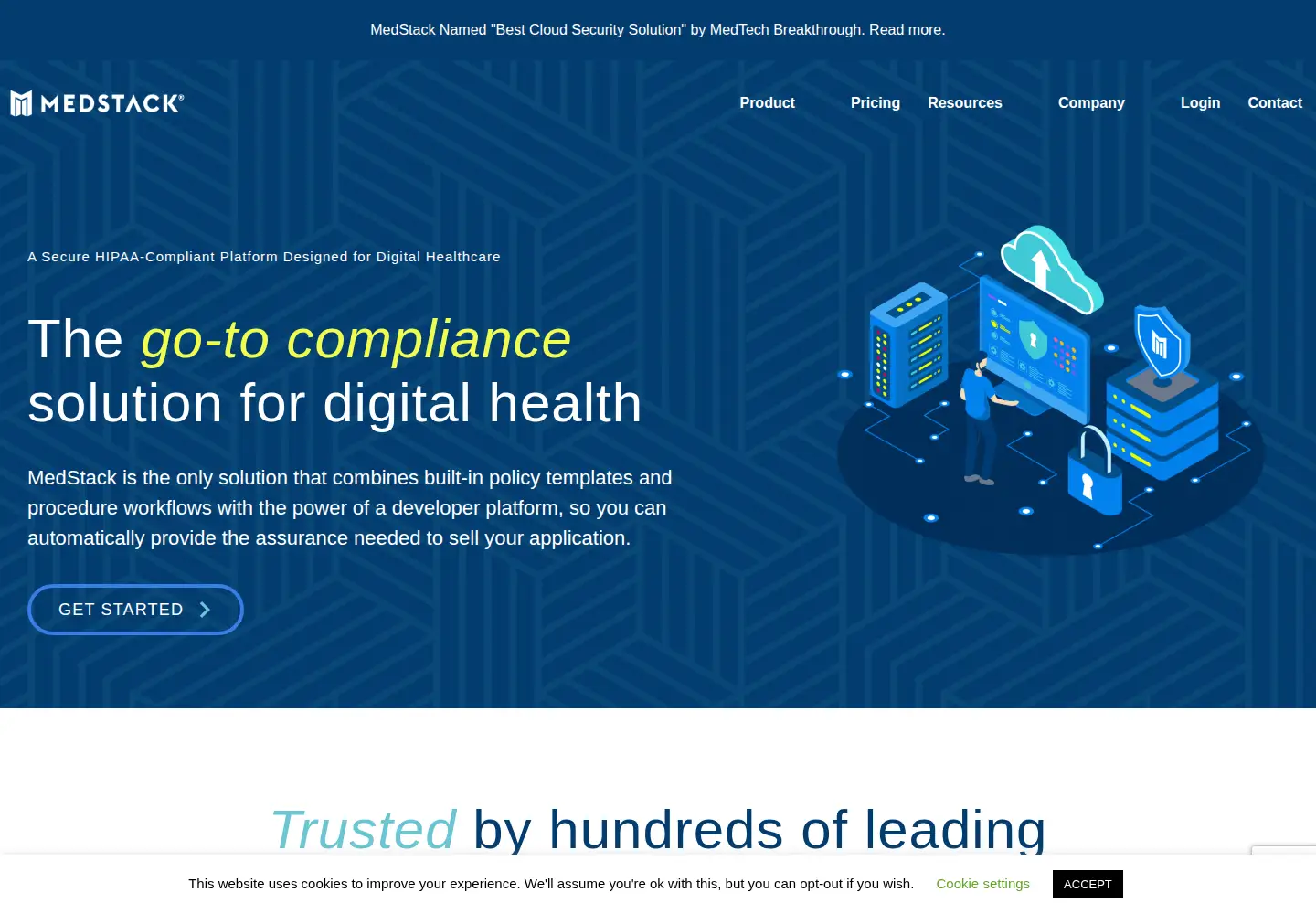 Captured homepage of medstack.co in the current scan