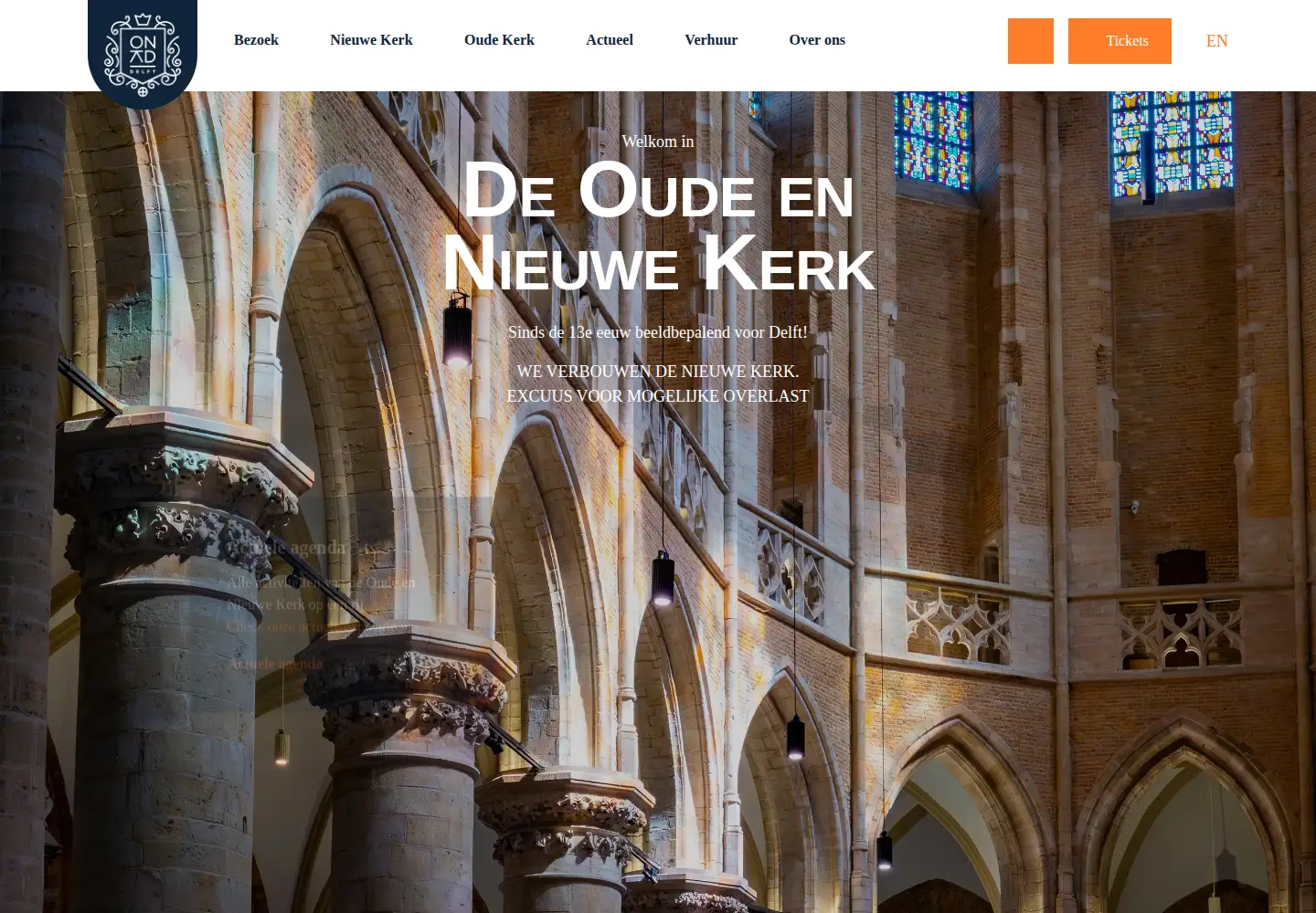 Captured homepage of oudeennieuwekerkdelft.nl in the current scan